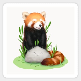 The famous red panda and stone (without background) 3-rd version Magnet